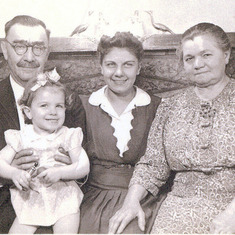 Anton Koebling and wife with grandkids, including Evelyn.