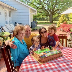 Faye at her great-grandson's Birthday party on the farm!