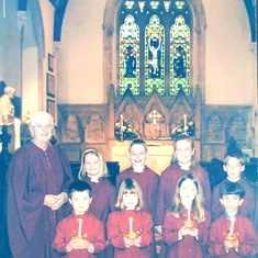 Miss Jenkins with Junior Choir at St. John the Baptist, Meopham - Nov 2003