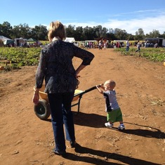 October 2012 in Redding with the Rusts and her great-grandson, Aidan.