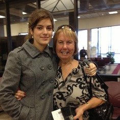 Granddaughter Abbie with Grandma at the Redding Airport, returning to Cabo.