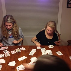 Ashley and Mom playing Nertz! A family favorite. Mom was a reigning champion for a few years!