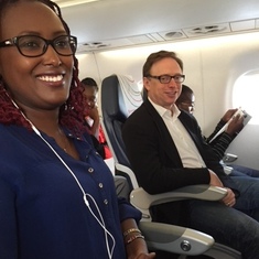 On the plane for our site visit to more clinics