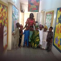 With her school children