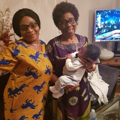 Sister with her junior sister Chinwengozi and her grandson Jeremiah. London 