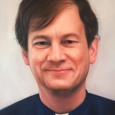 A photo of David's Portrait now on the wall at Jesus the Good Shepherd Church in Monroe, LA.