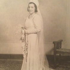 On her wedding day, November 25th, 1937
