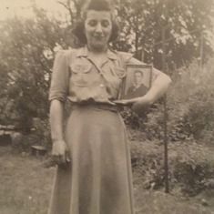 A picture my mom sent to my Dad while he was in Pearl Harbor in 1944. She had that picture she was holding on her desk until her death. I have it now.