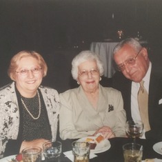 My mom with her niece Nancy and her nephew David Grimaldi at Gina Grimaldi's wedding in 1999.