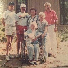 At my cousin Johns house in 1988, John Jr, me, Nancy, our Aunt Mary, Faustina, and my cousin Anthony. He made a special trip to bring his Mom to see my mom. My mom and her sister Mary had an amazing bond that went beyond being sisters.