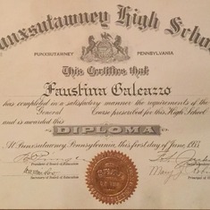 Her High School Diplome from Punxsatawney High Scool, 1933. Go Groundhogs.