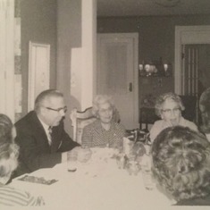 A ritual I participated in many times, Sunday dinner at Grandma Puleo's on 6th street in Erie. Grandma Puleo is seated next to Faustina.