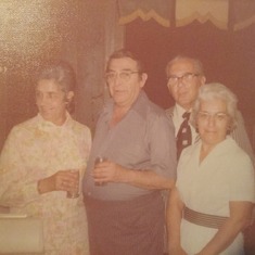 My God parents Doc and Carrie Lee Minadeo, with my mom and dad at my HS graduation party in 1974. They along with their children Karen and Mike were "family" for as far back as I can remember.
