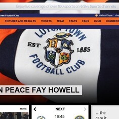 A screen capture from The Official Luton Town FC Website