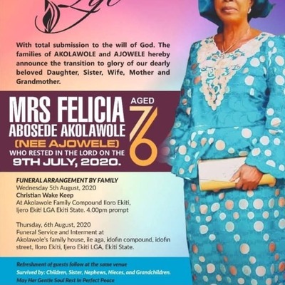Felicia Abosede Ajowele Akolawole