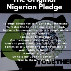 The wording of Mummy's original pledge - “Loyalty to the Nation, I Pledge”