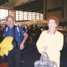Ruth and Phil at airport