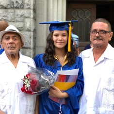 Malia’s 8th grade graduation with Abuelo and Tio Angel 