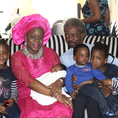 Grandpa at his grandson's (Mimoseoluwa) naming.