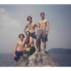 Filip & Gil Damon in front, Dan Miller & Eric Damon in the back. These guys would take trips to swim in the Susquehanna River in MD, circa 1993. (photo from Dan Miller)