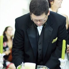 Filip signing as a witness to Phelps & Veru's wedding in Orlik (July, 2010)