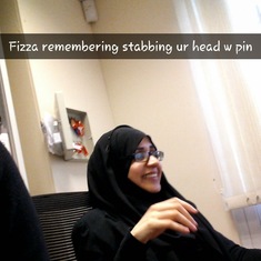 The hazards of hugging this hijabi, lol.