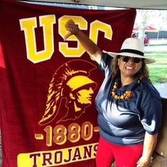 Roberta working at USC game 