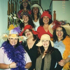 A red hat get together, Berta , Maria and friends.