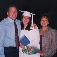 Lauren's graduation, Ray, Lauren, Berta.