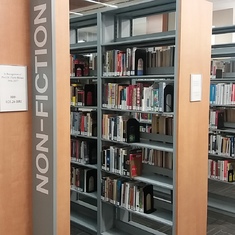 Florin's bookcase at Aurora Library, IL, USA