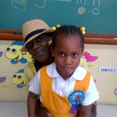 Celebrating Zariah's birthday at school