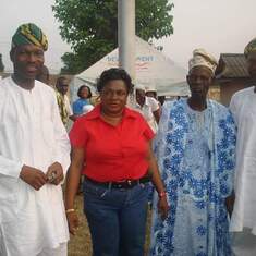 With Dad. Late Pa. Sogunle and Taiwo and Kehinde Sogunle
