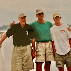 Forbes's solo journey to Cape Cod on Stonefire n 1997. Three generations: Forbes with our father and nephew Rob.