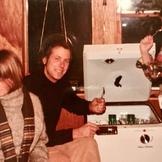 Filling the dishwasher at my sister's in VT, probably late 70's.