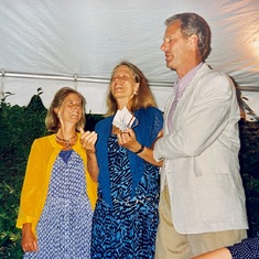 Us three giving toasts to our parents summer of '93-- Forbes, per usual, bringing down the house...
