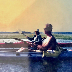Forbes & I kayaking on Lufkin Creek, Essex MA