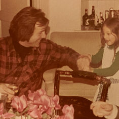 Always a magnet for kids... Hippy days (late 70's?) with cousin Danuta and uncle Allan.