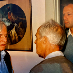 With our uncles Allan (documentary film-maker) and Jim (r) an artist who did still life pastel on wall (1989)