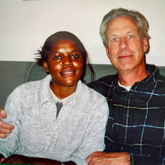 Forbes with Justine (from Uganda) who was our mother's favorite caregiver.