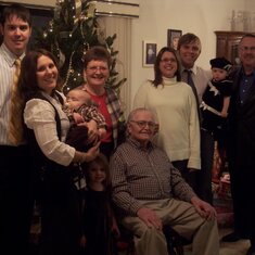 Christmas 2006 (left to right)  Toby, Jacquie -- holding Jacson, and Emma King next to great-grandpa; Diann; Michelle, Brian -- holding Jordynn Frahm; and Jack