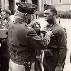 Forrest receiving the Bronze Star Medal from Lt. General Wade Haslip
