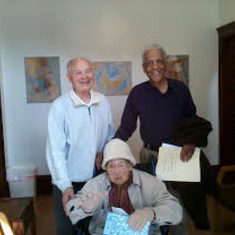With son and Boab Burrns at the Prescott-Joseph Ctr. in Oakland