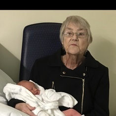 Mum with her new great grandson Aleksander 