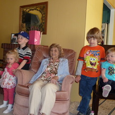 Lily, Ben, Alex and Sarah with Nanny - 2011