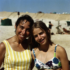 Mom and Elena at the beach