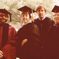 Fran and colleagues at a LSU graduation, 1978