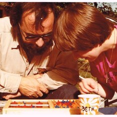 Fran and Beth gaming, 1978