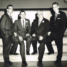 Fran with father and brothers, 1960