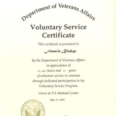 VA Volunteer for 11 Yrs
