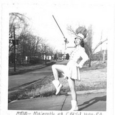 Mom High Steppin as Majorette for the CSMU Marching Band
